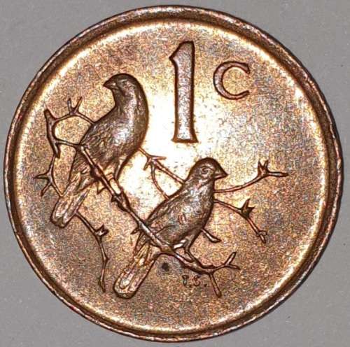 1988 - 1 CENT COIN (ONE CENT COIN) - RSA - BRONZE - KM#82 - BILINGUAL LEGEND - SPARROWS
